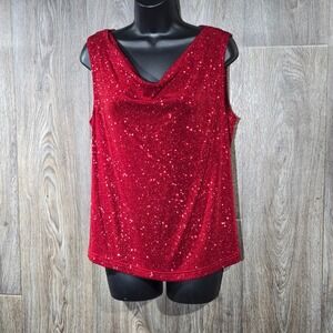 Vintage Ronni Nicole by Ouida‎ Draped Cowl Neck Sparkle Top Size L